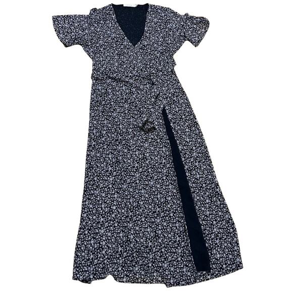 Vila Floral Wrap Maxi Dress EU 36 US 4 Boho Flowy Cottagecore Summer Feminine - Picture 10 of 15